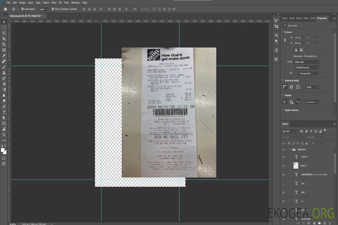 Le reçu du dépôt à domicile template